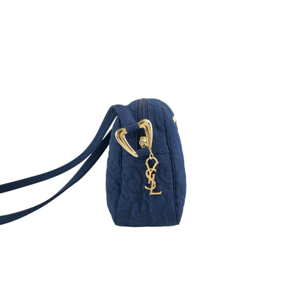 Yves Saint Laurent YSL Logo Shoulder bag Navy Vintage zt4e3i