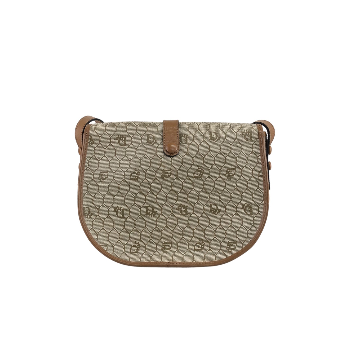 Christian Dior Honeycomb Pattern Logo Shoulder bag Beige Vintage u6zcjt