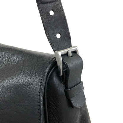 PRADA Logo Front Buckle Shoulder bag Hobobag Black Vintage m5w8bc