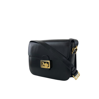 CELINE Horse Carriage Crossbody Shoulder bag Black Vintage zkdk65