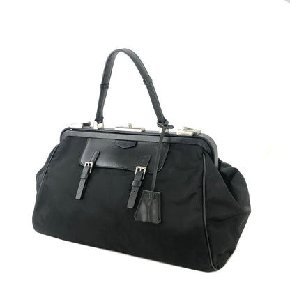 PRADA Triangle Logo Nylon Leather Boston bag Doctors bag Black Vintage cwki7t