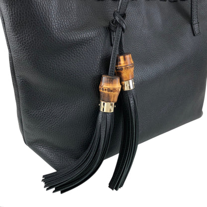 GUCCI Bamboo Totebag Black Vintage 5j436w