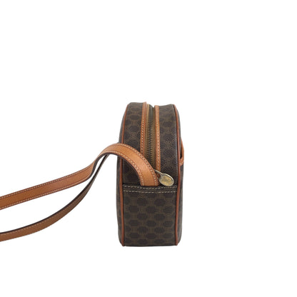 CELINE Macadam Gancini Round Shoulder bag Brown Vintage f76bfn