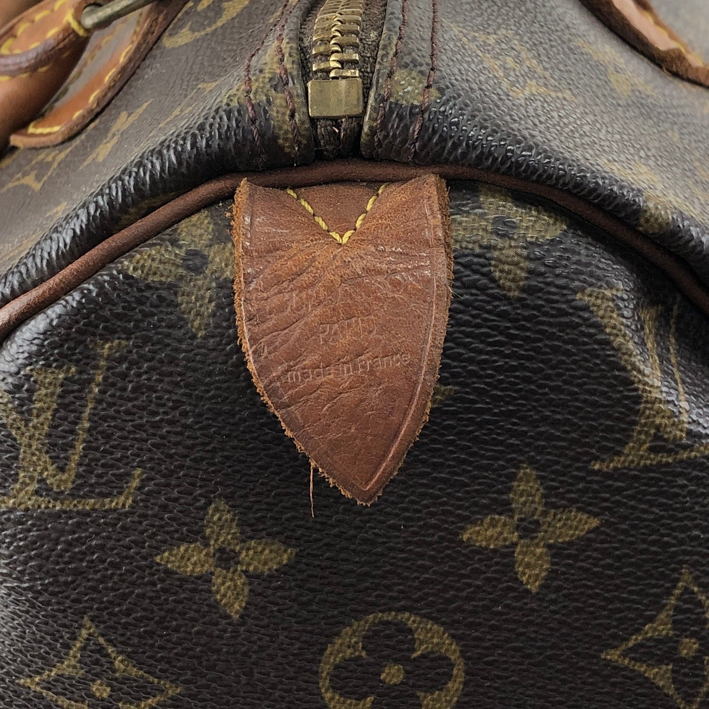 LOUIS VUITTON Monogram Handbag  Boston bag Brown Vintage 46eajv