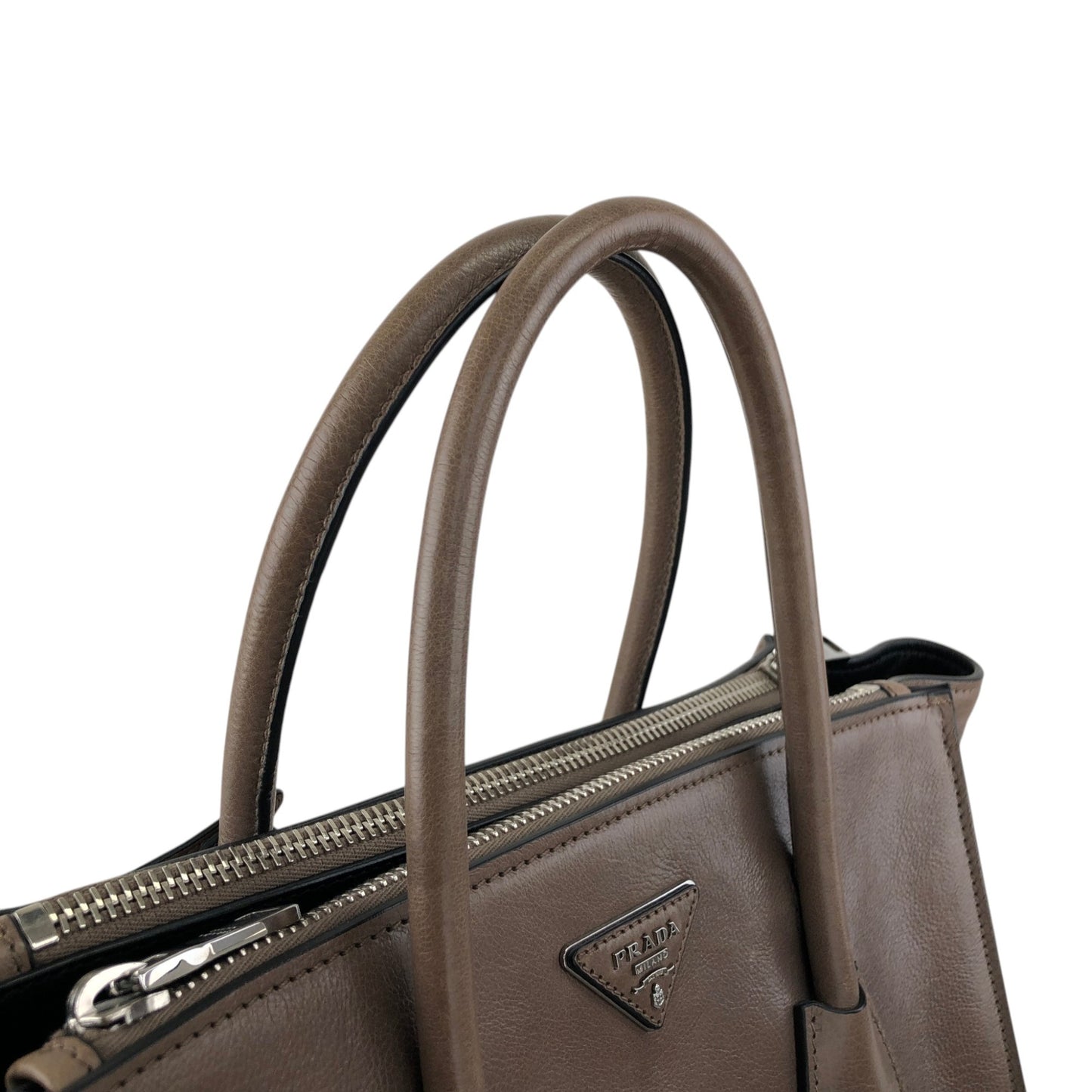 PRADA Triangle Logo Two-way Handbag Shoulder bag Brown Vintage miurph