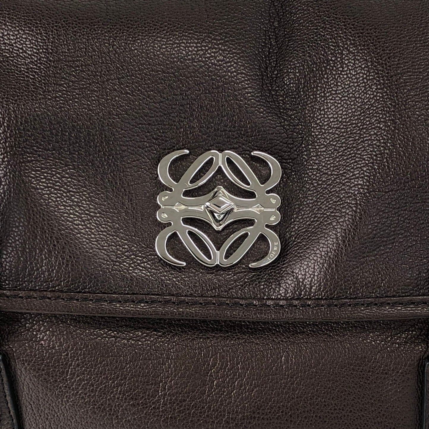LOEWE Alamo Anagram Handbag Totebag Brown Vintage 6gpe63