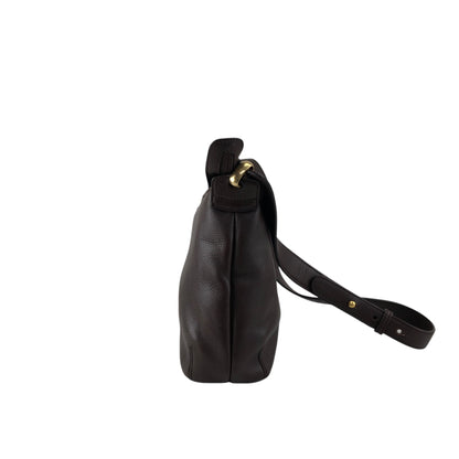 LOEWE Logo Embossed Shoulder bag Brown Vintage kv866j