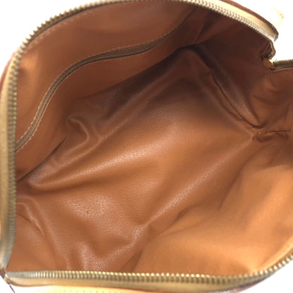 CELINE Macadam Blason  PVC Leather Handbag Boston bag Beige Vintage ywgrnv
