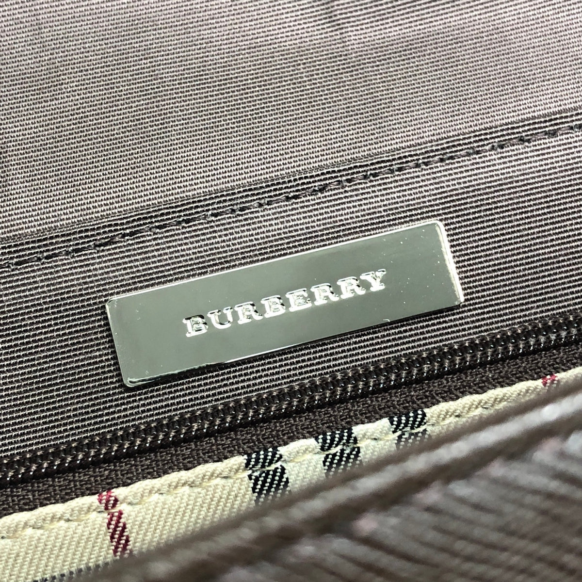 BURBERRY Logo Shoulder bag Brown Vintage hp7jmm