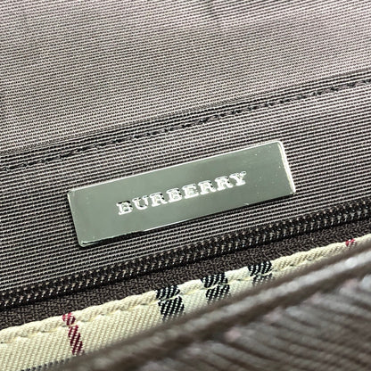 BURBERRY Logo Shoulder bag Brown Vintage hp7jmm