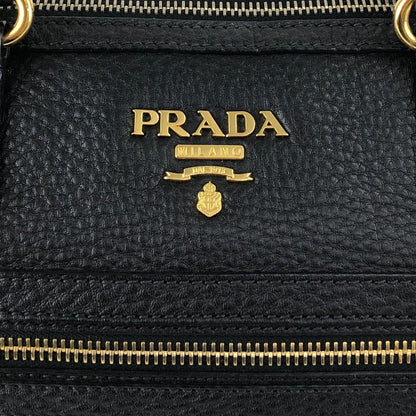 PRADA Logo Two-way Small Boston bag Shoulder bag Black Vintage h5k5fy