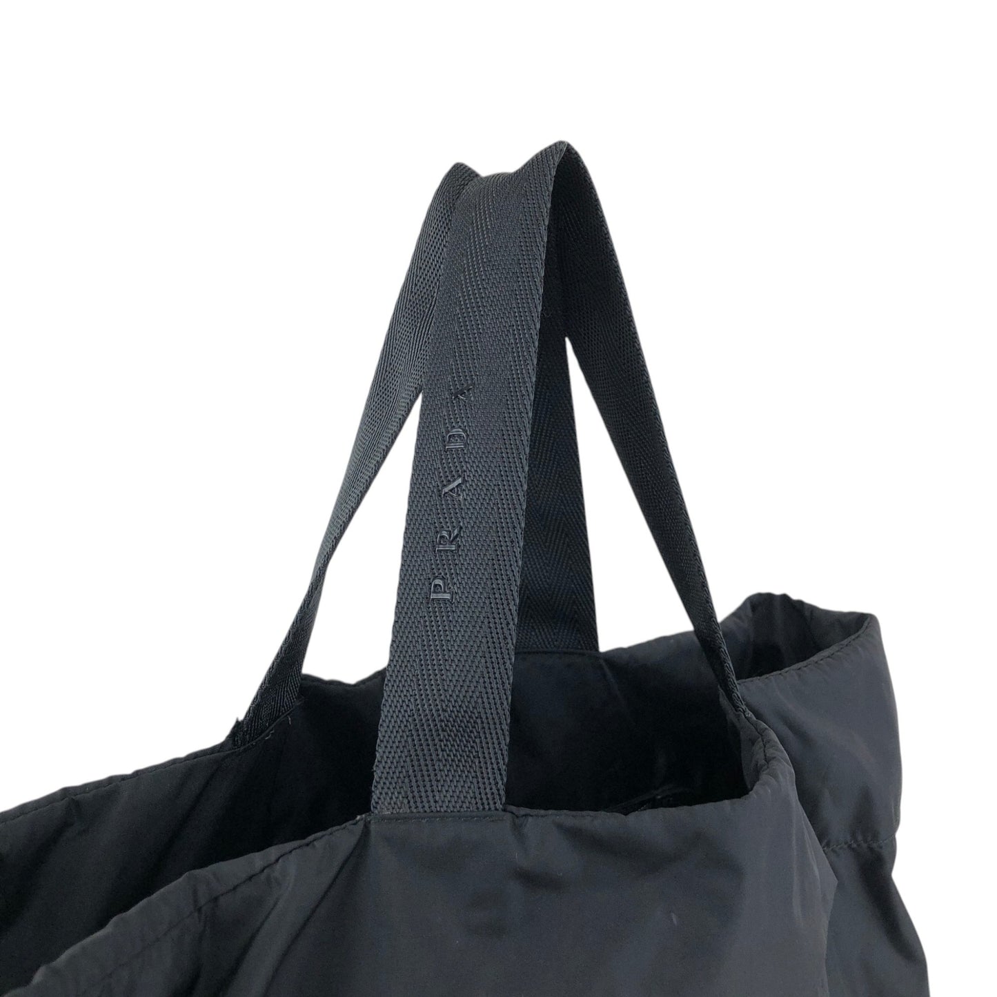 PRADA Tessuto Triangle Logo Handbag Totebag Black Vintage txv6yu
