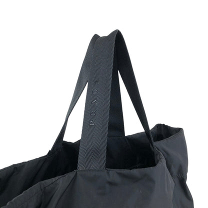 PRADA Tessuto Triangle Logo Handbag Totebag Black Vintage txv6yu