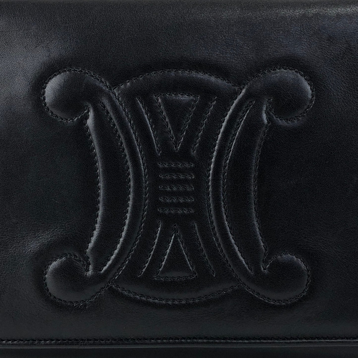 CELINE Blason Shoulder bag Black Vintage tuhbjd