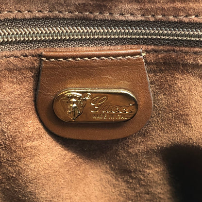 GUCCI Logo Shoulder bag Brown Vintage 56um6g