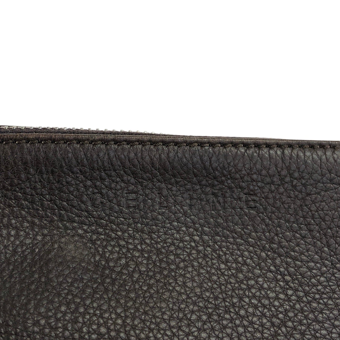CELINE Blason Logo Embossed Shoulder bag Brown Vintage n78r2a