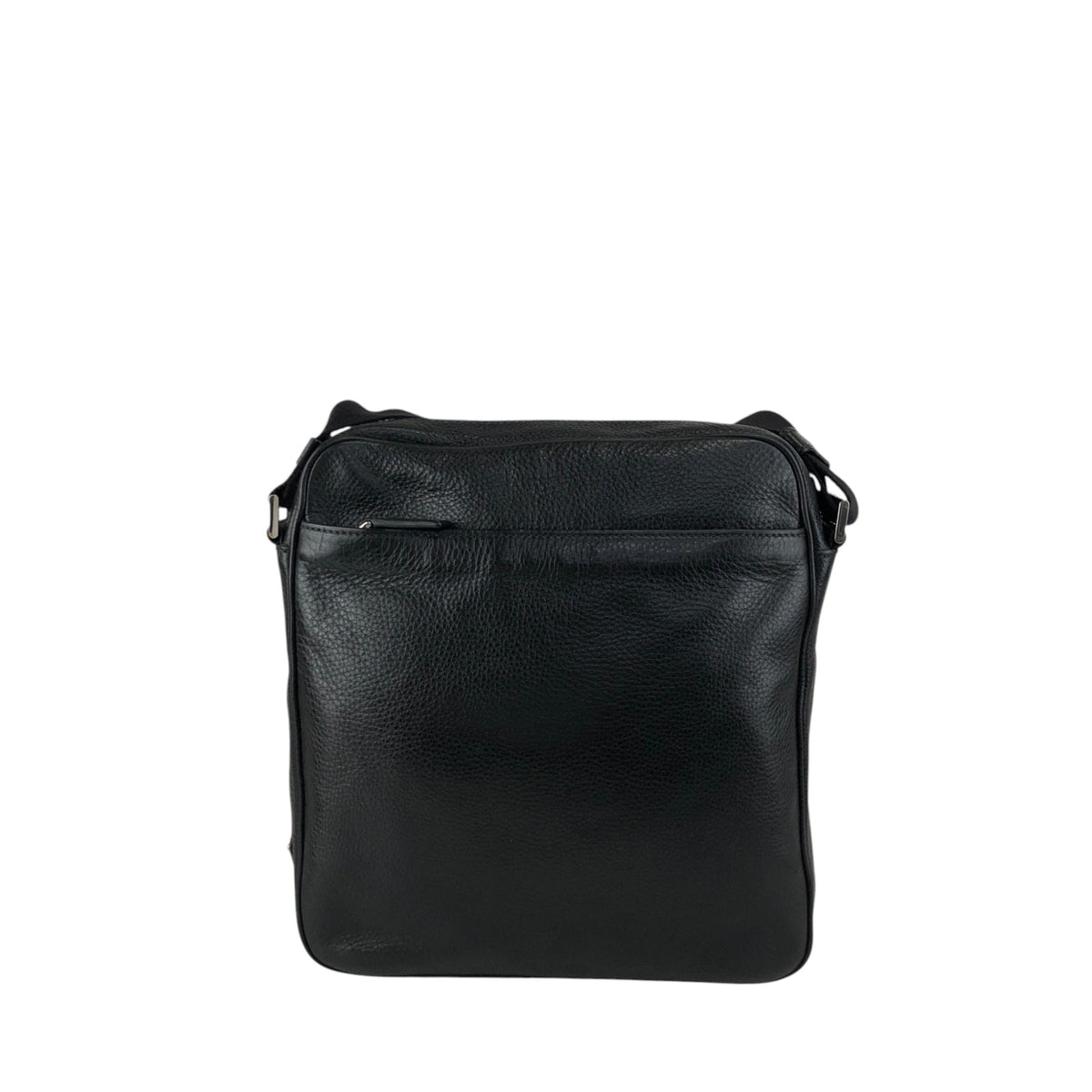 PRADA Triangle Logo Front Buckle Front Pocket Shoulder bag Black Vintage fg3jes