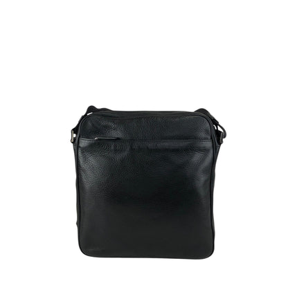 PRADA Triangle Logo Front Buckle Front Pocket Shoulder bag Black Vintage fg3jes