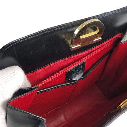 CELINE Gancini Handbag Black Vintage skvha5