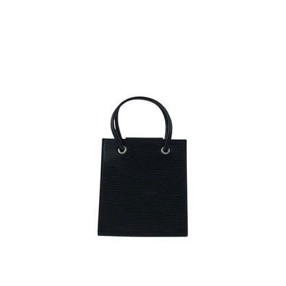 FENDI Logo Embossed Small Handle Black Vintage p2sp67