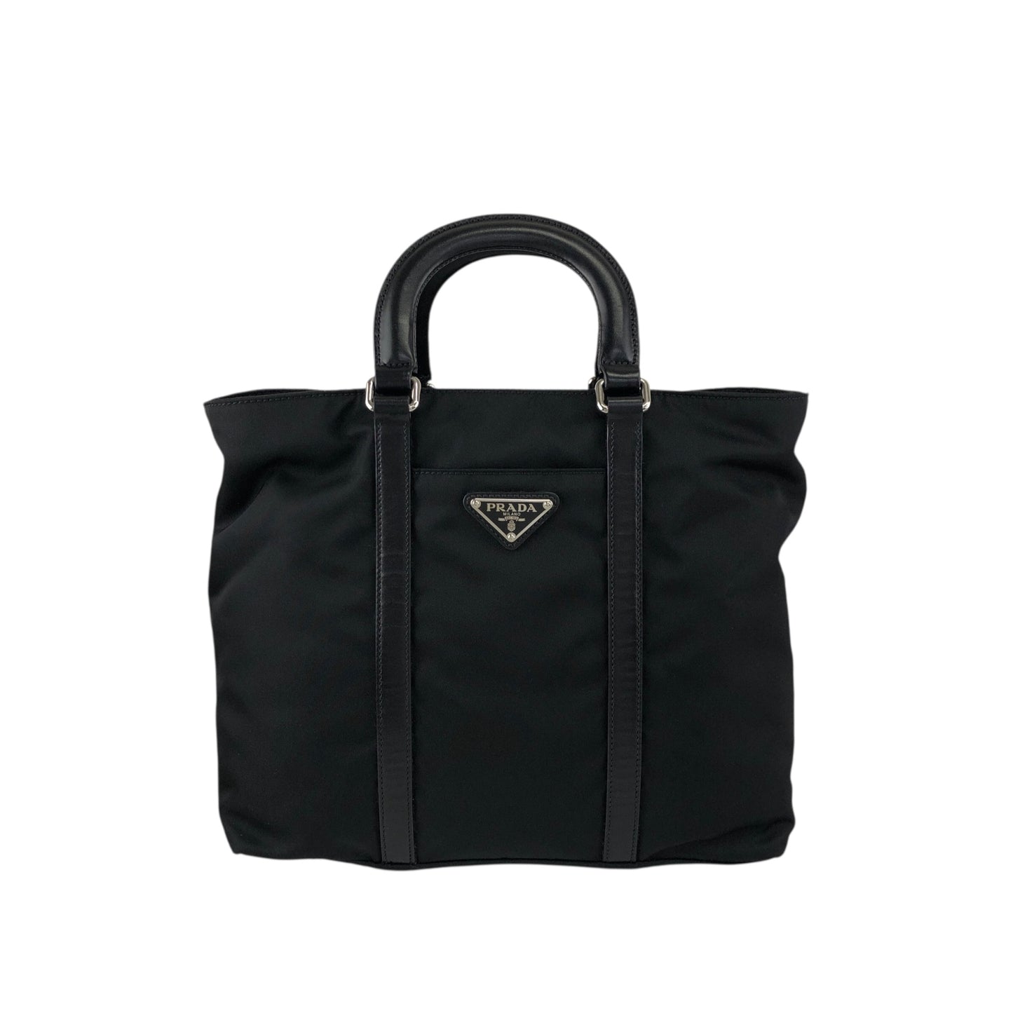 PRADA Tessuto Triangle Logo Two-way Handbag Shoulder bag Black Vintage xd7tr6