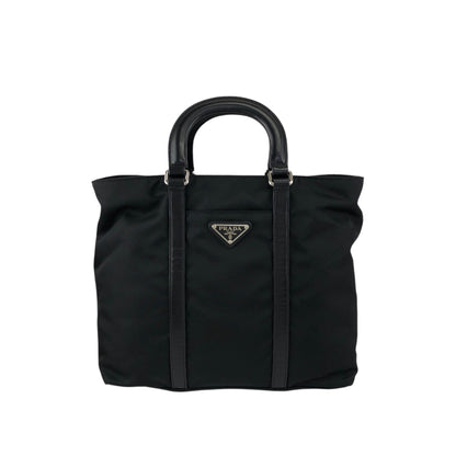 PRADA Tessuto Triangle Logo Two-way Handbag Shoulder bag Black Vintage xd7tr6