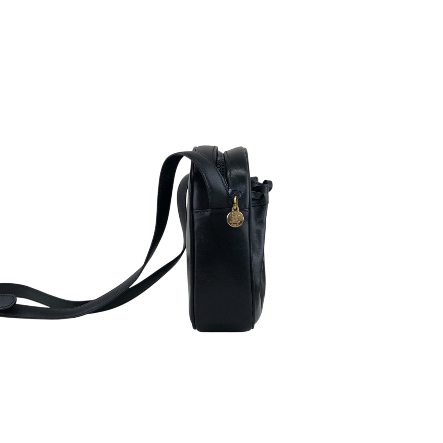 CELINE Logo Tassel Shoulder bag Navy Vintage fcpzrv