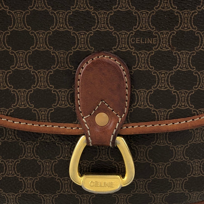 CELINE Macadam Horse Bit Shoulder bag Brown Vintage ffjd2x