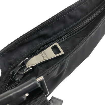 PRADA Tessuto Triangle Logo Shoulder bag Black Vintage f7iw67