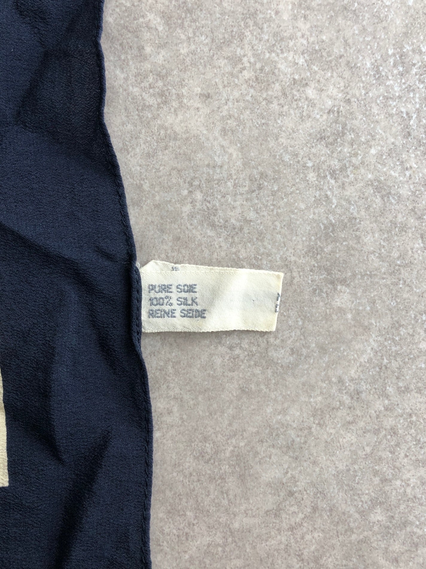 Christian Dior Trotter 真絲圍巾 海軍藍 復古 aerczg