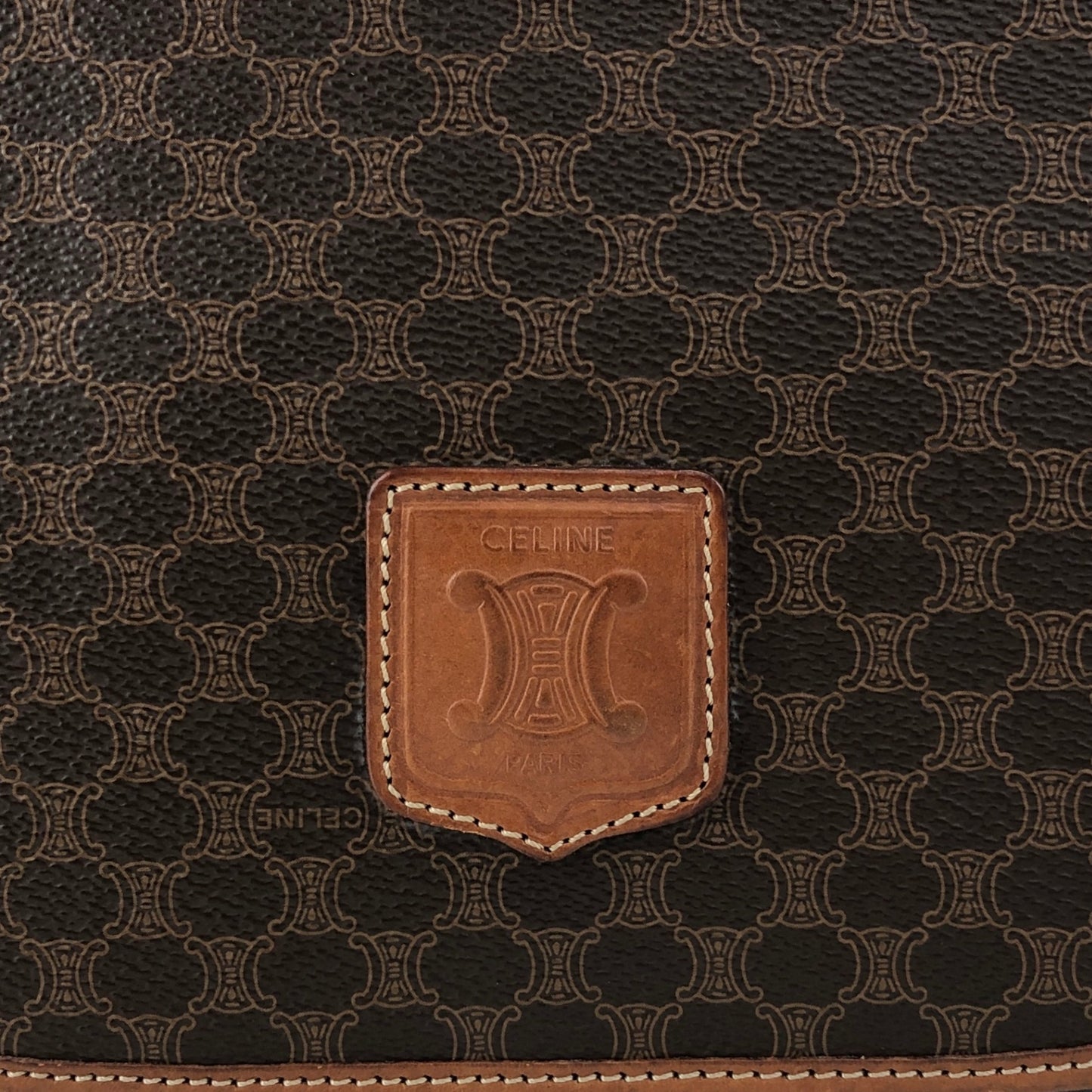 CELINE Macadam Blason Shoulder bag Brown Vintage hpe7an