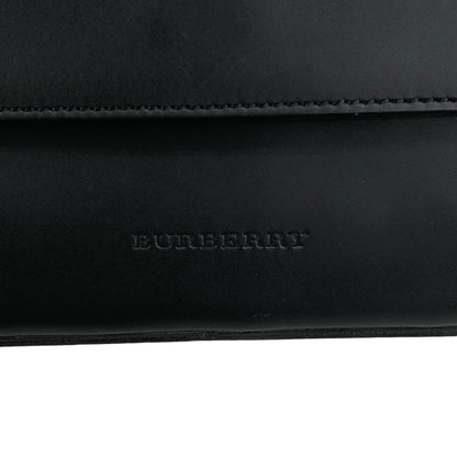 BURBERRY Logo Embossed Shoulder bag Black Vintage nbtai6