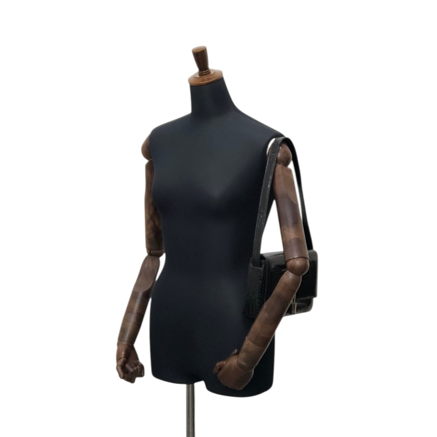 GUCCI Logo Shoulder bag Black Vintage is2idc