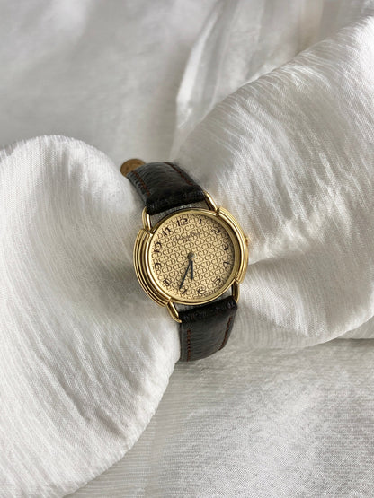 Christian Dior Watch Gold×Brown Vintage 2mewkg