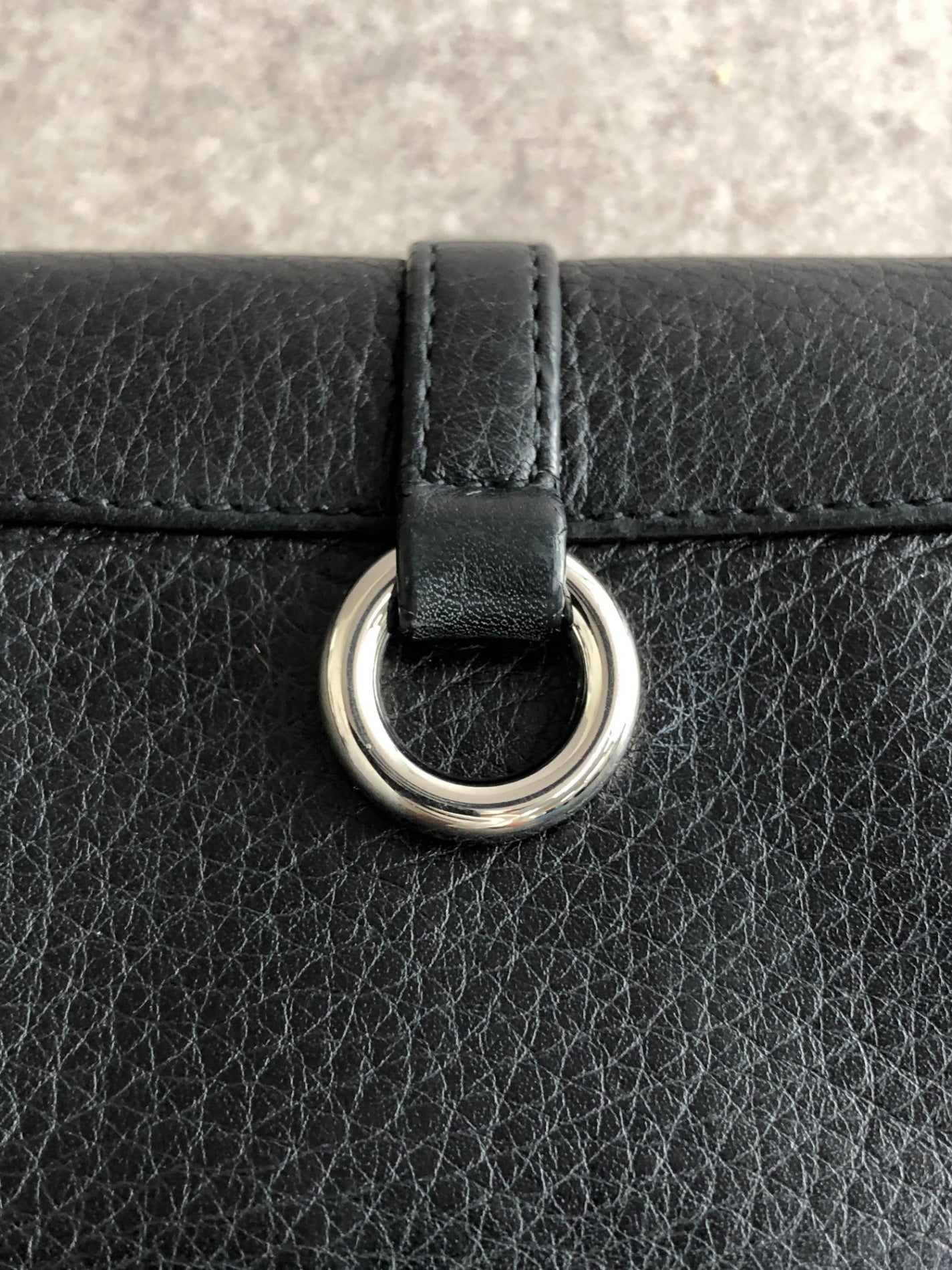PRADA Buckle Motif Folded Wallet Black Vintage k574bi
