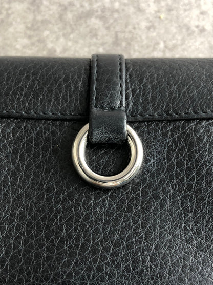 PRADA Buckle Motif Folded Wallet Black Vintage k574bi