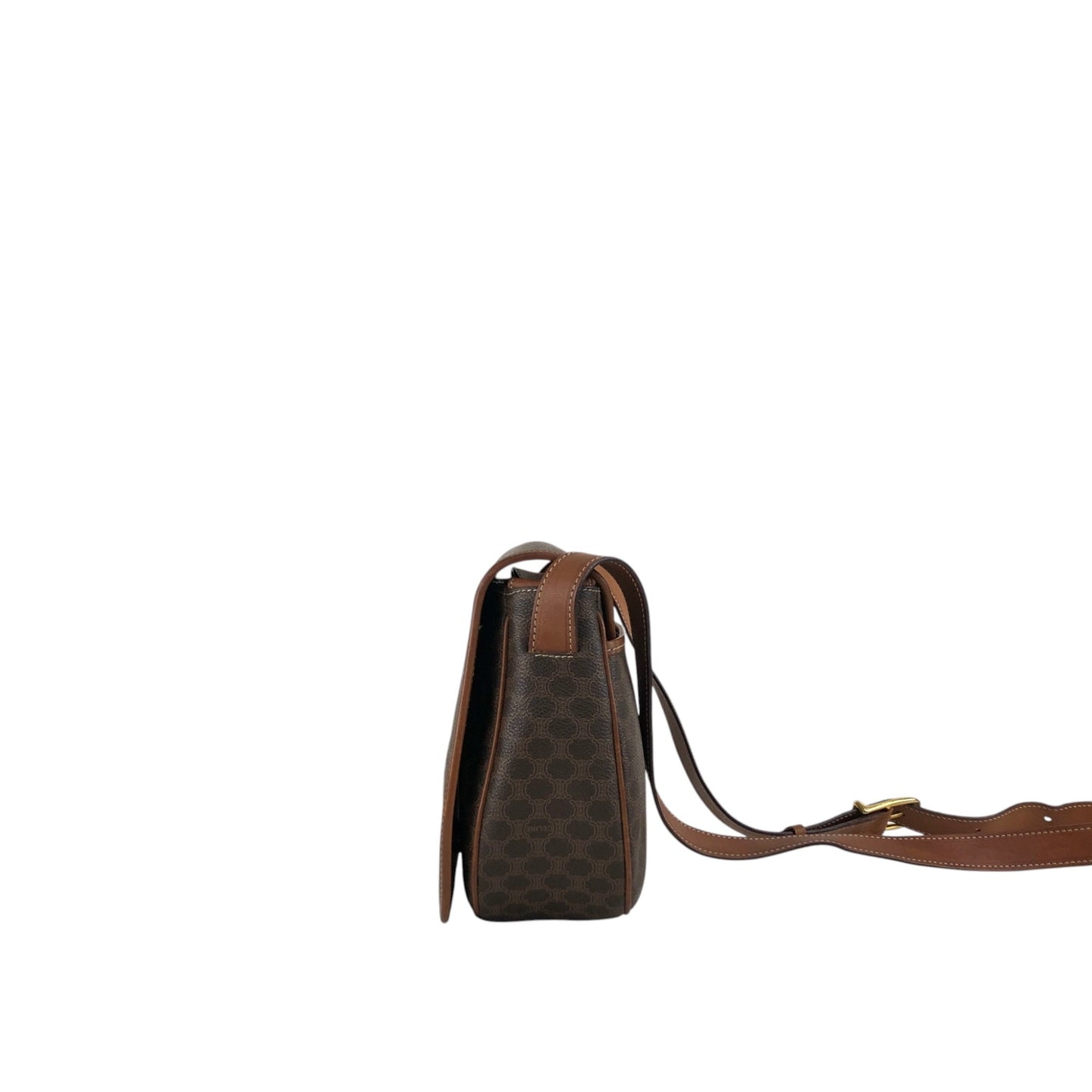 CELINE Macadam Blason Shoulder bag Brown Vintage hpe7an