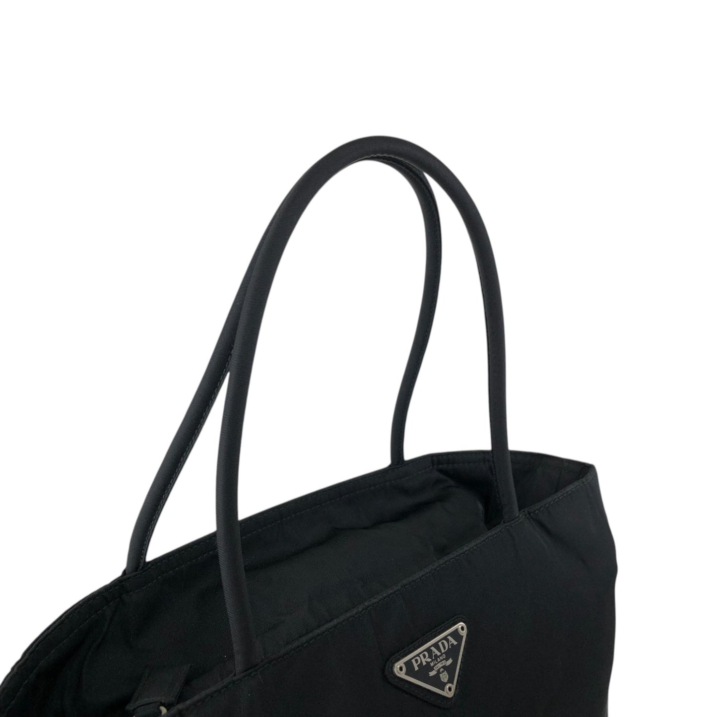 PRADA Tessuto Triangle Logo Totebag Black Vintage xn2y5c