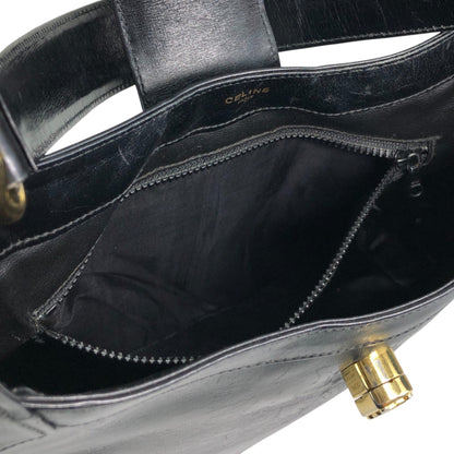 CELINE Blason Turn Lock Shoulder bag Hobobag Black Vintage re82zm