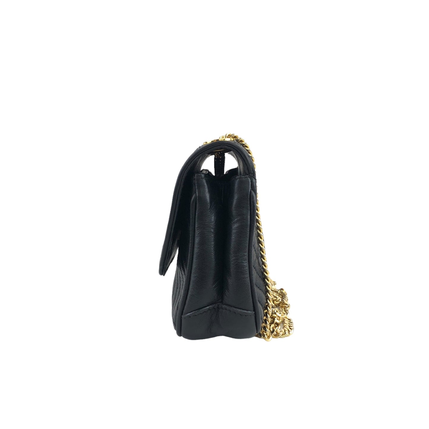 CELINE Triomphe Chain Shoulder bag Black Vintage pt5aps