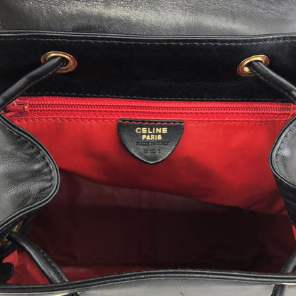 CELINE Starball Logo Embossed Backpack Black Vintage 66agh7