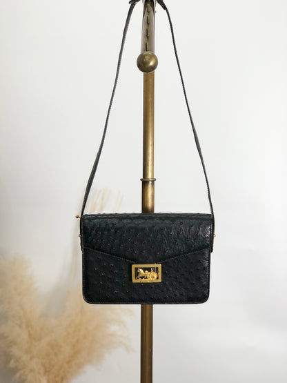 CELINE Horse Carriage Shoulder bag Black Vintage d66xv8