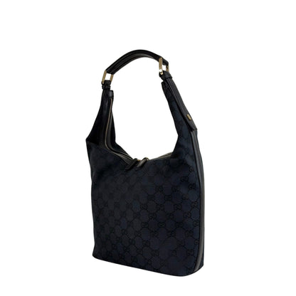 GUCCI GG Canvas Shoulder bag Hobobag Black Vintage jprc3i