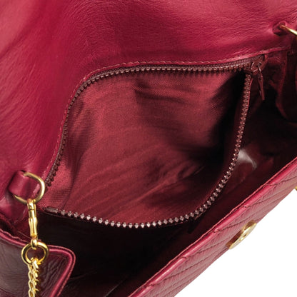 CELINE Blason Chain Shoulder bag Red Vintage vap3df