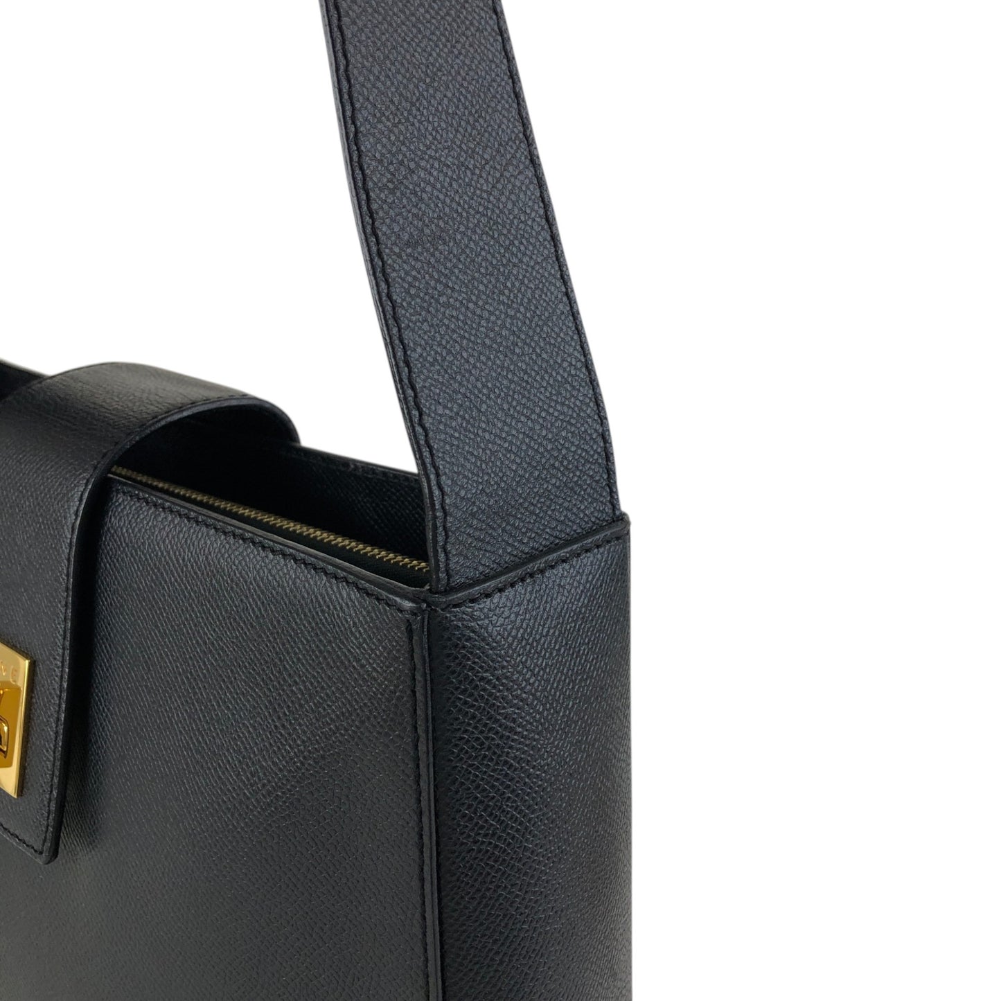 CELINE Turn Lock Shoulder bag Black Vintage 7mkcub