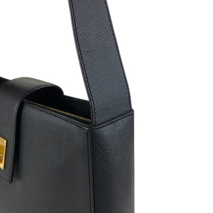 CELINE Turn Lock Shoulder bag Black Vintage 7mkcub
