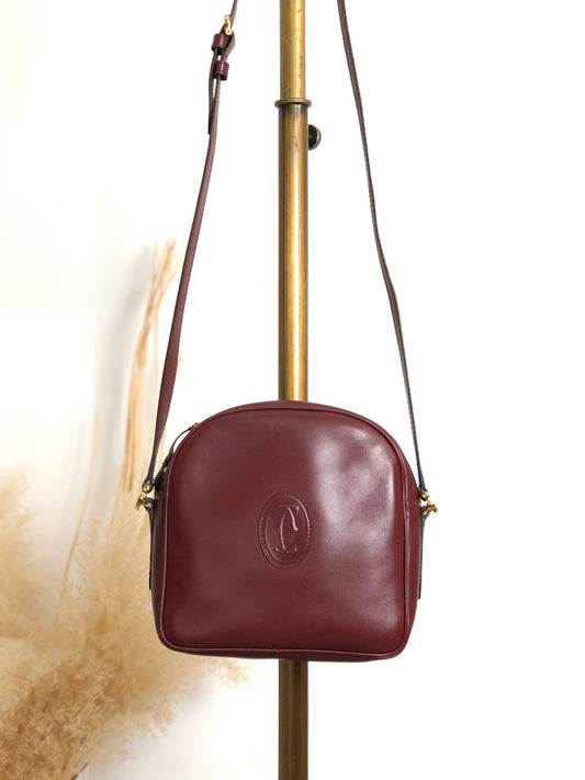 Cartier Logo Shoulder bag Bordeaux Vintage tubex6