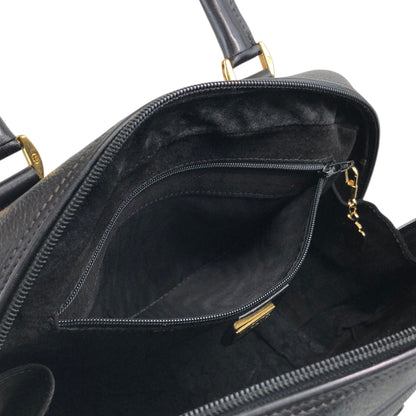 GUCCI Logo Embossed Handbag Black Vintage anpyxi