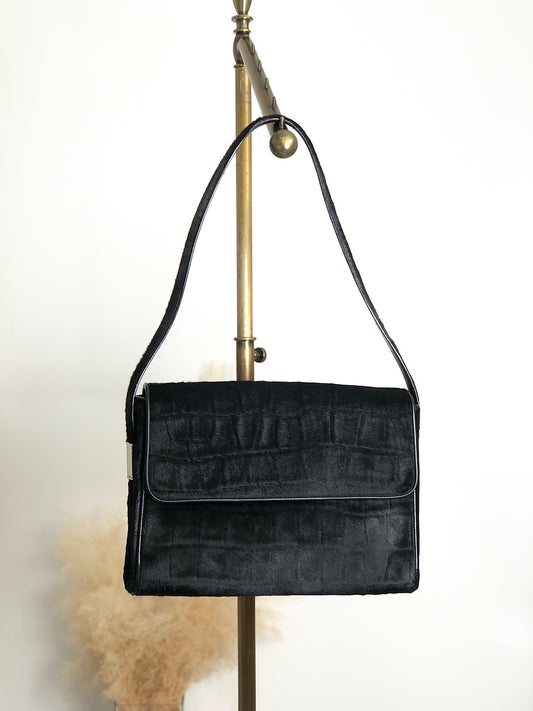 GUCCI Logo Shoulder bag Black Vintage v7uzb2