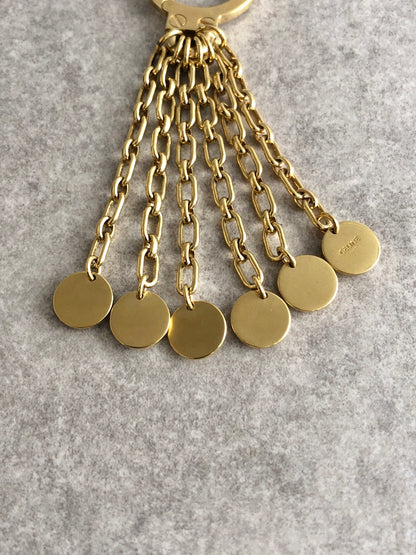 CELINE Logo Motif Charm Gold Vintage ww7btc